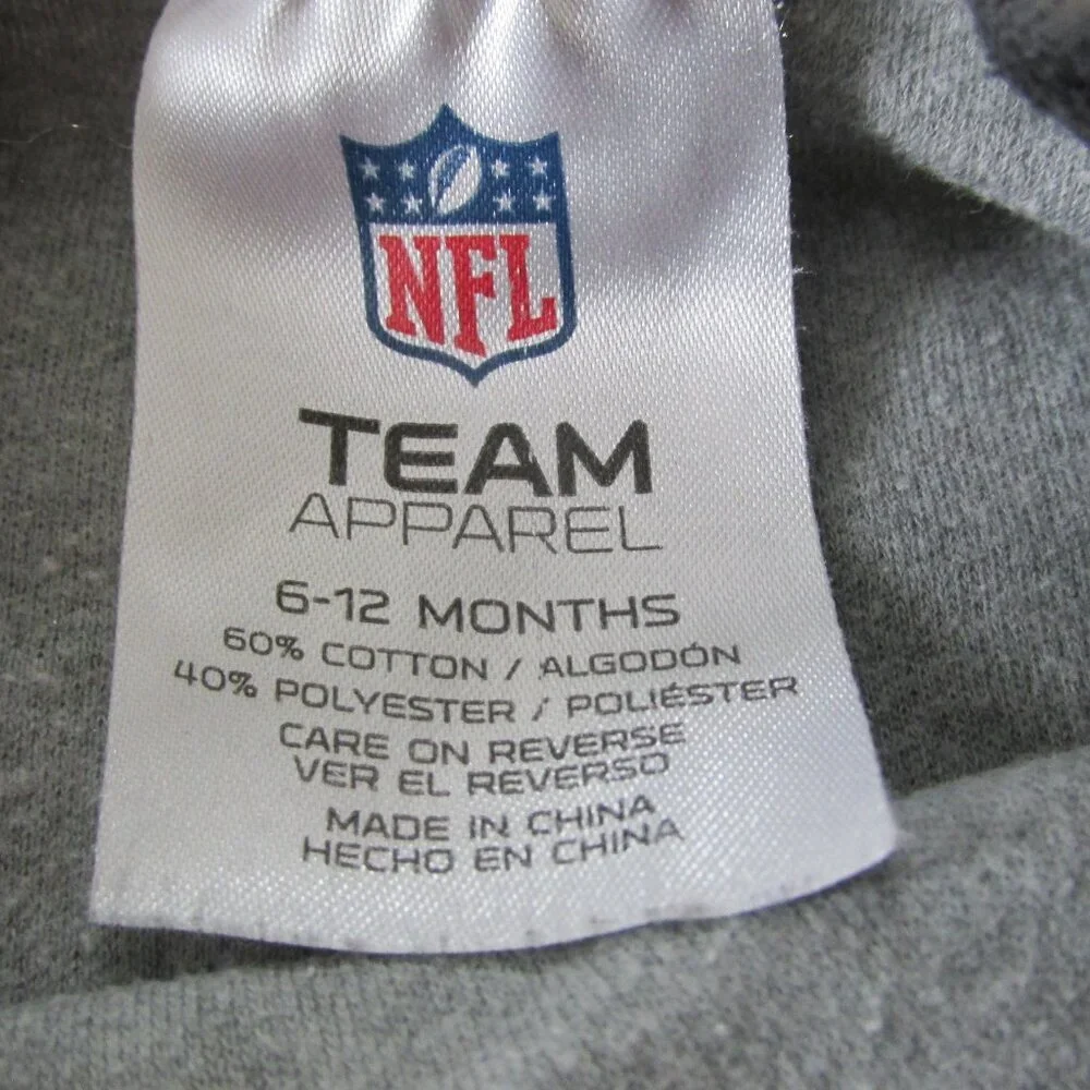 NFL Pittsburgh Steelers One Piece Bodysuit Boys‎ 6-12M Gray Long Sleeve Football